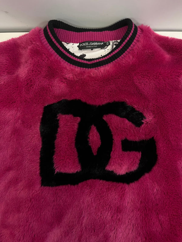 ドルチェ&ガッバーナ Dolce&Gabbana D＆G ドルガバ ロゴ ファースウェットシャツ カットソー 長袖  G9WC1Z FUPXJ XS トップスその他 ピンク SSサイズ 101MT-5414