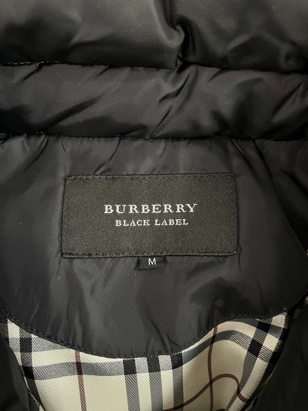 バーバリー Burberry BLACK LABEL ブラックレーベル シルバーフォックスファー ダウンジャケット 黒  BMP03-730-09 ジャケット ブラック Mサイズ 101MT-4980
