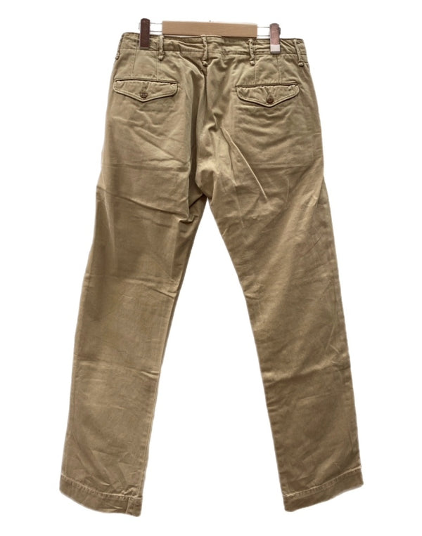ダブルアールエル RRL OFFICER CHINO オフィサーズ チノ ボタンフライ フィールドチノ Ralph Lauren 薄茶 無地 チノパン ベージュ サイズ 30/30 104MB-380
