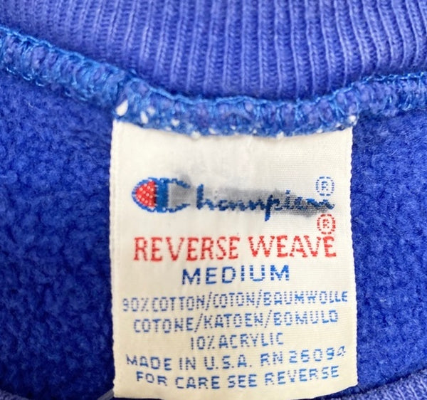 チャンピオン Champion 90s~ Reverse Weave リバースウィーブ 刺繍タグ ヴィンテージ US古着 USA製 青 スウェット 無地 ブルー Mサイズ 101MT-2446