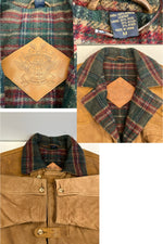 ウィリスアンドガイガー Willis & Geiger ハンティング ヌバック レザージャケット ウール チェックライナー  ジャケット ブラウン Mサイズ 101MT-4753