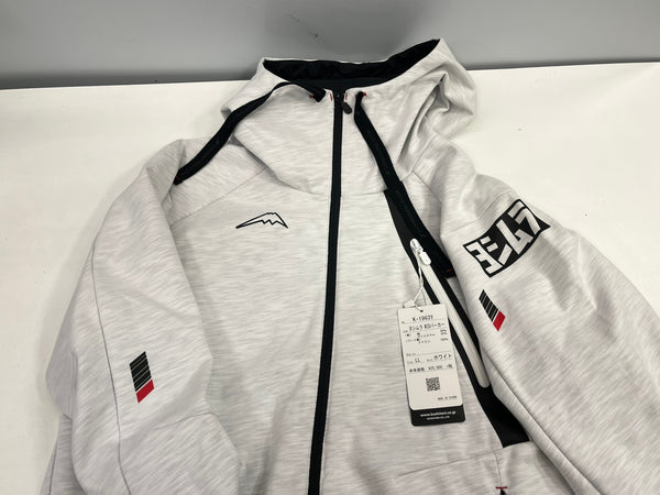 クシタニ KUSHITANI YOSHIMURA MID PARKA　ヨシムラ ミッド パーカー スラブ加工 防風素材　フード付ミッドレイヤー ヨシムラコラボ K-1963Y パーカ グレー LLサイズ 101MT-5309