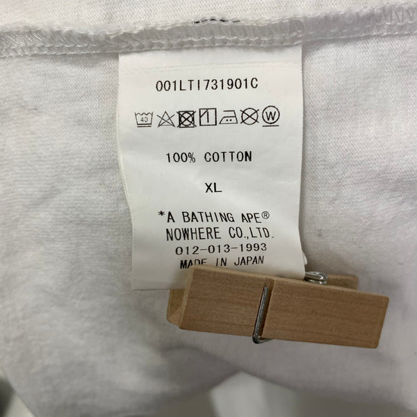 アベイシングエイプ A BATHING APE COMME des GARCONS コラボ 001LTI731901C ロンT ホワイト XLサイズ 201MT-4796