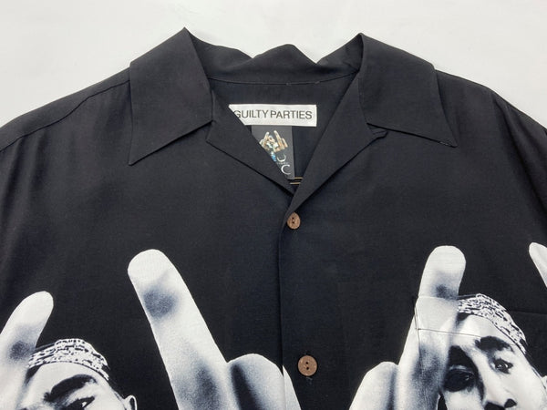 ワコマリア WACKO MARIA 23SS 2PAC HAWAIIAN SHART ハワイアン レーヨン シャツ 黒 半袖シャツ 総柄 ブラック Lサイズ 104MT-1644