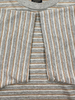 ダブルアールエル RRL 90s BORDER SS T-SHIRT ボーダー 半袖 Tシャツ クルーネック ストライプ 三ツ星タグ Ralph Lauren 灰 Tシャツ ライン グレー Mサイズ 104MT-1486