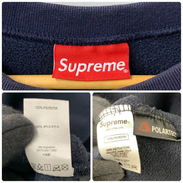 シュプリーム SUPREME Polartec Small Box Crewneck スウェット ネイビー Mサイズ 201MT-4764