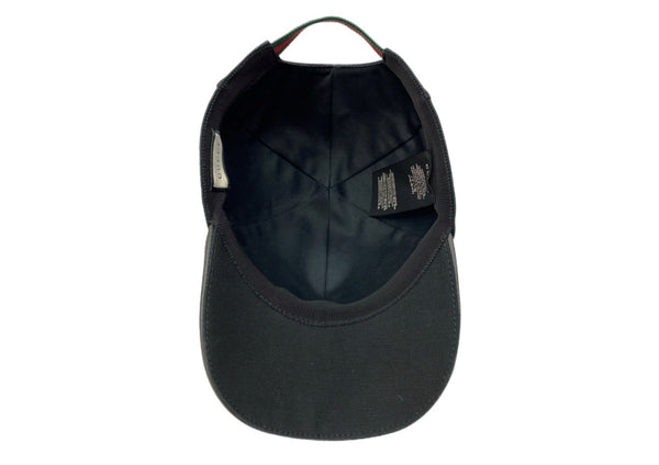 グッチ GUCCI GG LOGO BASEBALL CAP ロゴ ベースボール キャップ 刺繍 ハット 黒 帽子 メンズ帽子 キャップ ロゴ ブラック Mサイズ 104H-52
