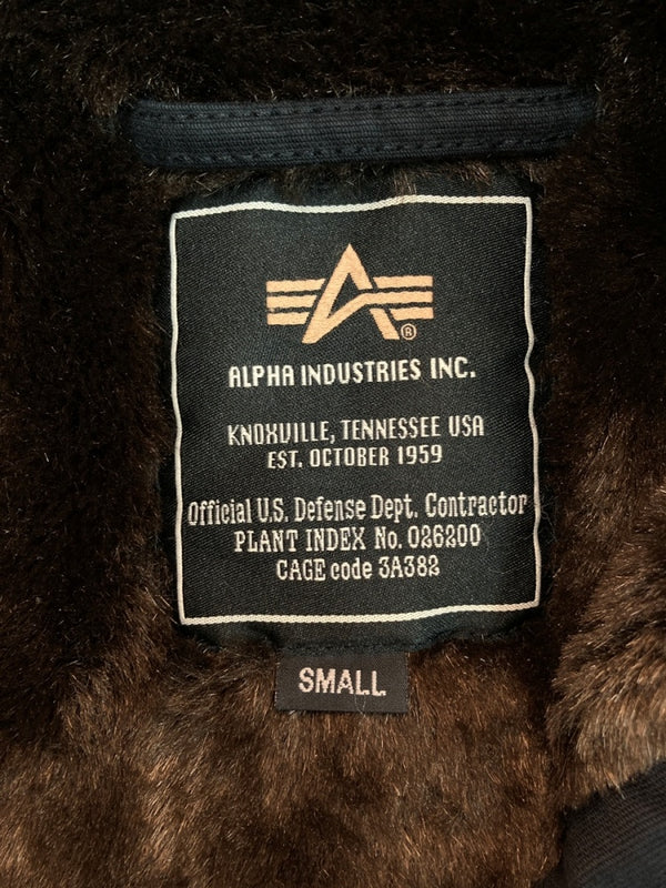 アルファインダストリーズ ALPHA INDUSTRIES N-1 DECK JACKET デッキ ジャケット ミリタリー ジップアップ 裏ボア 軍物 アウター 黒 20521-401 ジャケット ロゴ ブラック Sサイズ 104MT-1805