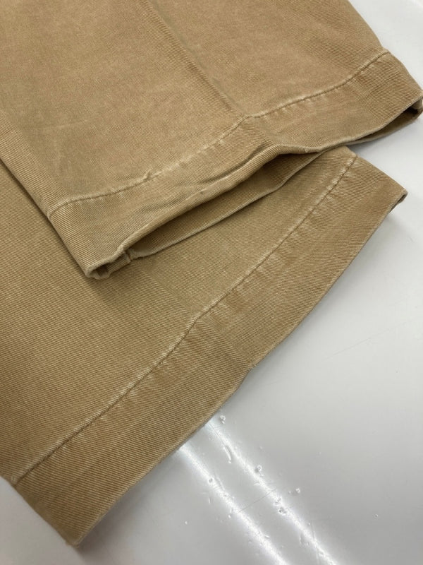 ダブルアールエル RRL 90s TACK CHINO PANTS タック チノ パンツ ジップフライ ワーク トラウザーズ 三ツ星タグ USA製 Ralph Lauren 薄茶 無地 チノパン ベージュ 34×30 104MB-344