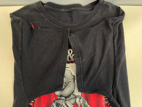 US US古着 POPEYE ポパイ MMA Fighter Armed And Loaded キャラT 黒  Tシャツ ブラック 101MT-4836