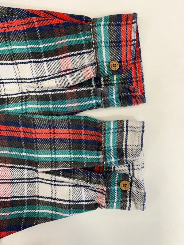 ビッグマック BIG MAC 80s～ ヴィンテージ Vintage コットン ネルシャツ チェックシャツ US古着 緑 白 赤 長袖シャツ マルチカラー Lサイズ 101MT-4095