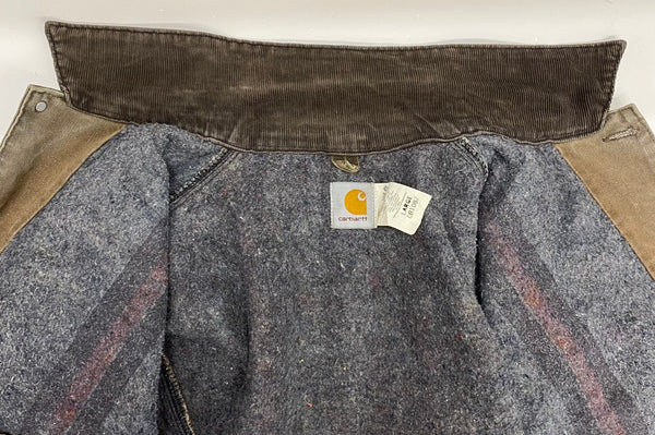 【曜日割引対象外】 カーハート Carhartt 90's Duck Chore Coat 裏地ブランケット カバーオール USA製 ジャケット ブラウン Lサイズ 201MT-3699 VB