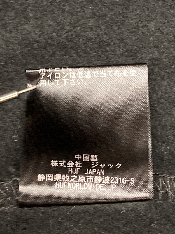 ハフ HUF LOGO APPLIQUE HOODED FLEECE ロゴ アップリケ フーディ フリース 黒 FL00229 パーカ ロゴ ブラック XLサイズ 104MT-1831