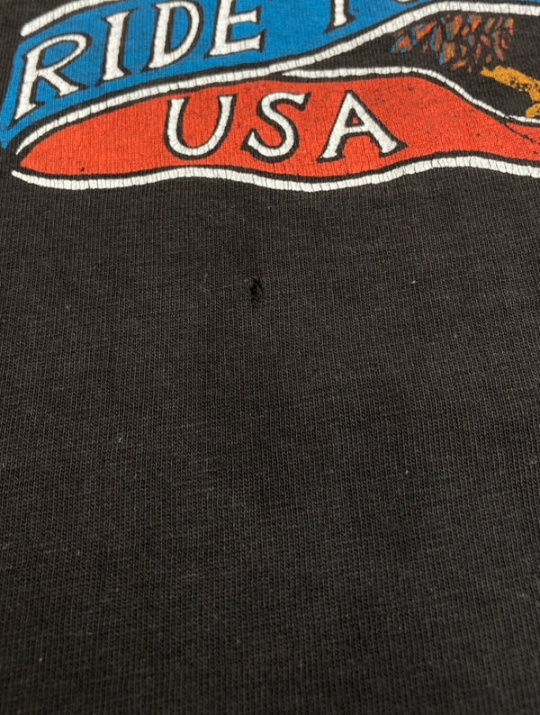 ヴィンテージ vintage 70s 80s Harley Davidson ハーレー ダビッドソン S/S TEE 半袖 Tシャツ Hanes モーターサイクル 黒 L 42-44 Tシャツ プリント ブラック 104MT-1187
