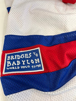 ヴィンテージ vintage 90s 90's ROLLING STONES 97-98 USA ツアーグッズ USA製 ゲームシャツ メッシュ ワッペン 白 ONE SIZE ロンT ホワイト 101MT-5250