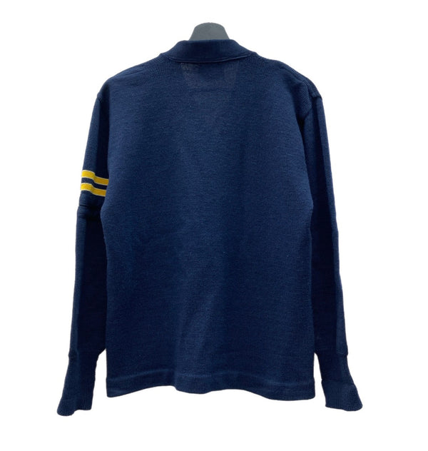 ヴィンテージ vintage 60s 60年代 Kandel レタードカーディガン ニット セーター 紺 黄色 カーディガン ライン ネイビー 104MT-1905