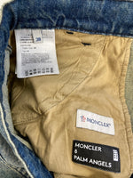 モンクレール MONCLER パームエンジェルス PALM ANGELS PANTALONE フリンジ デニムパンツ ジーンズ ジーパン コラボ I209L2A00001 M3414 デニム ブルー サイズ38 101MB-544