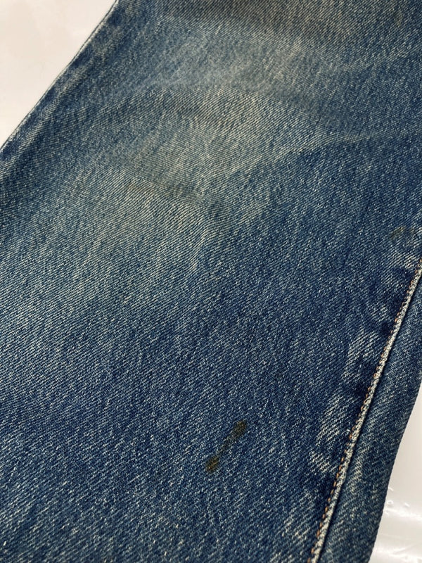 ダブルアールエル RRL DENIM PANTS デニム パンツ ボタンフライ ジーパン ジーンズ USA製 Ralph Lauren インディゴ 青 ロゴ デニム ブルー 31×32 104MB-353