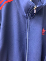 【曜日割引対象外】 アディダス adidas 70s  西ドイツ製 トレフォイル デサント トラックジャケット ジャージ ロゴ ネイビー 3サイズ 201MT-2573