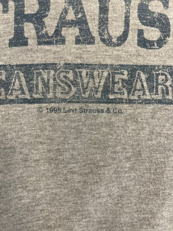 リーバイス Levi's 90s ©1995 Vintage ヴィンテージ USA製 ロゴTシャツ プリントTシャツ US古着 シングルステッチ Tシャツ グレー Mサイズ 101MT-4837