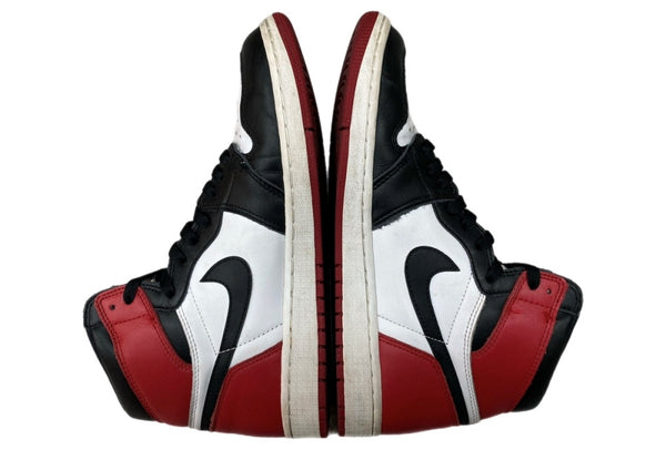 ナイキ NIKE 16年製 AIR JORDAN 1 RETRO HIGH OG BLACK TOE エア ジョーダン レトロ ハイ ブラック トゥ AJ1 つま黒 白 赤 黒 555088-125 メンズ靴 スニーカー ホワイト 27cm 104S-714