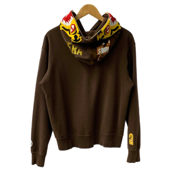 アベイシングエイプ A BATHING APE Tiger Full Zip Hoodie 虎柄 パーカ ブラウン Sサイズ 201MT-4310
