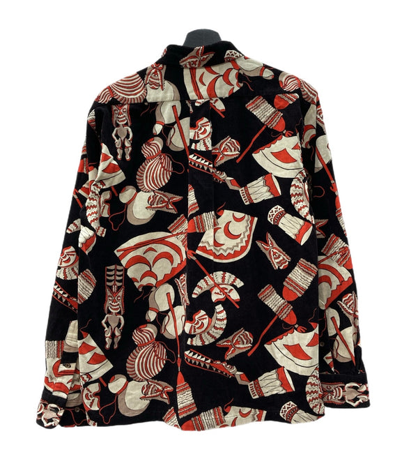 サンサーフ SUN SURF コーデュロイ ボタンダウン 細畝 総柄 L/S CORDUROY SHIRT 119BLK SS27708 長袖シャツ 総柄 ブラック Lサイズ 104MT-2314