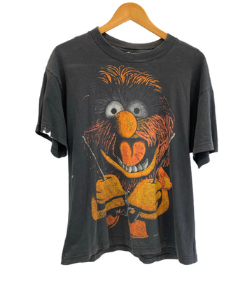 ヴィンテージ vintage 90's 90s EURO Hanes セサミストリート アニマル ブラックアウト  black out sesame street animal  Tシャツ ブラック Lサイズ 101MT-3730