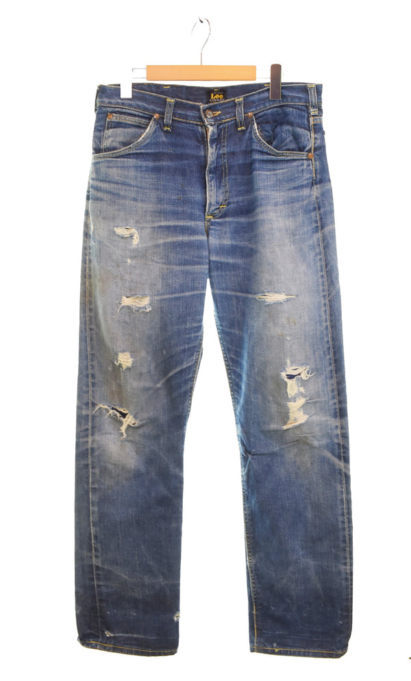 リー Lee 50s Vintage 101Z センター黒タグ GRIPPER ZIPPER 革パッチ ボタン裏X 赤耳 50's ヴィンテージ  デニム ネイビー 103MB-627