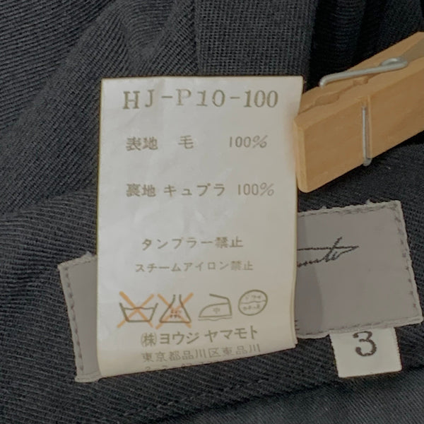 ヨウジヤマモト プールオム Yohji Yamamoto POUR HOMME HJ-P10-100 スラックス ブラック 3サイズ 201MB-1091