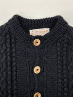 インバーアラン INVERALLAN 4A Golfer Cardigan ゴルファー カーディガン ニット セーター ケーブル ハンドニット 紺 NAVY セーター 無地 ネイビー 104MT-639