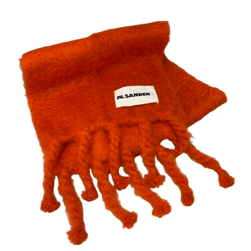 【中古】ジルサンダー JIL SANDER 21AW モヘアフリンジマフラー マフラー・スカーフ メンズマフラー・ストール オレンジ 201goods-781
