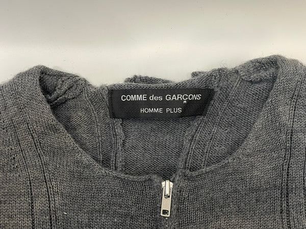 コムデギャルソン オムプリュス COMME des GARCONS HOMME PLUS 03AW カーブ期 ジップアップカーディガン PK-N003 グレー 601MT-92