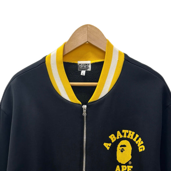 アベイシングエイプ  A BATHING APE トラックジャケット 裏起毛 ジャケット イエロー Lサイズ 201MT-3194