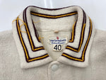 ヴィンテージ vintage 50s 50年代 Badger Sporting Goods ベースボールシャツ アーチロゴ フリース 白 サイズ 40 半袖シャツ ロゴ ホワイト 104MT-1907