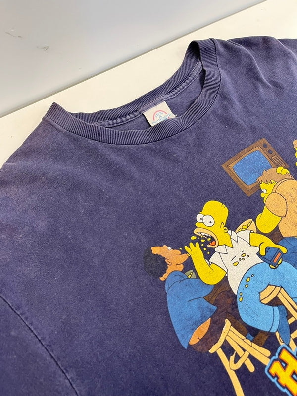 ヴィンテージ vintage 00s ©2001 ザ シンプソンズ THE SIMPSONS Hangin' with the HOMEY US古着 キャラT Tシャツ ネイビー Lサイズ 101MT-4532