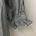 ピンクハウス PINK HOUSE ギンガムチェック柄 リボン レース 襟付き 半袖ワンピース ワンピース ブラック 201LT-430