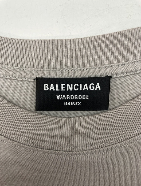 バレンシアガ BALENCIAGA BB CORP MEDIUM FIT T-SHIRT ミディアム フィット Tシャツ 胸ロゴ 半袖 カットソー 薄茶 612966 TJV87 Tシャツ 刺繍 ベージュ Mサイズ 104MT-1182