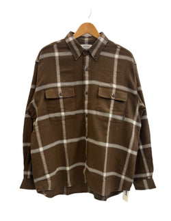 ラディアル RADIALL CAMINO B.D. COLLARED SHIRT L/S フランネルシャツ ボタンダウンシャツ 茶×白 チェック柄 RAD-21AW-SH002 長袖シャツ ブラウン Lサイズ 101MT-5146
