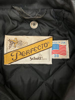 ショット SCHOTT LEATHER JACKET レザー ジャケット ダブルライダース バイカー USA製 PERFECTO 黒 38 ジャケット 無地 ブラック 104MT-903