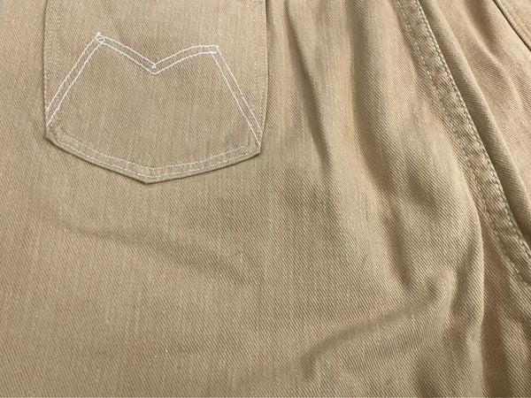 ヴィンテージ vintage 60's 60年代 BLUE BELL MAVERICK ブルーベル マーベリック レザーパッチ GRIPPER ZIPPER カラーデニム ショーツ ハーフパンツ ベージュ 101MB-681