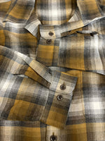 ラディアル RADIALL 25SS BELAIR - OPEN COLLARED SHIRT L/S オープンカラーシャツ オンブレチェック 茶×黒×白 チェック柄 RAD-25SS-SH001 XL 長袖シャツ マルチカラー 101MT-5144