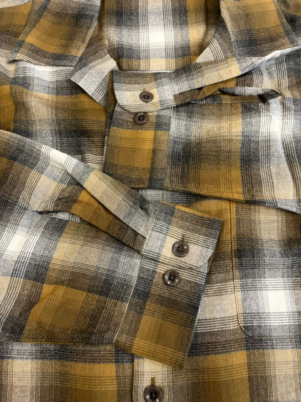 ラディアル RADIALL 25SS BELAIR - OPEN COLLARED SHIRT L/S オープンカラーシャツ オンブレチェック 茶×黒×白 チェック柄 RAD-25SS-SH001 XL 長袖シャツ マルチカラー 101MT-5144