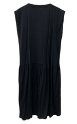 コムデギャルソン COMME des GARCONS トリコ tricot ノースリーブ スリーブレス ウエストギャザー 切替 サイドポケット ロング丈 マキシ丈 WOOL ウール 毛 レーヨン 日本製 BLACK 黒 TA-050070 ワンピース 無地 ブラック 104LT-213