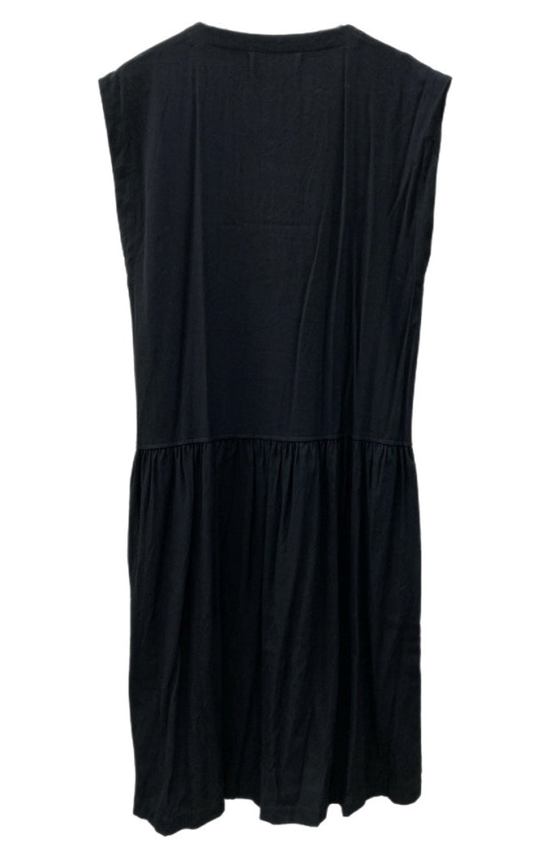 コムデギャルソン COMME des GARCONS トリコ tricot ノースリーブ スリーブレス ウエストギャザー 切替 サイドポケット ロング丈 マキシ丈 WOOL ウール 毛 レーヨン 日本製 BLACK 黒 TA-050070 ワンピース 無地 ブラック 104LT-213