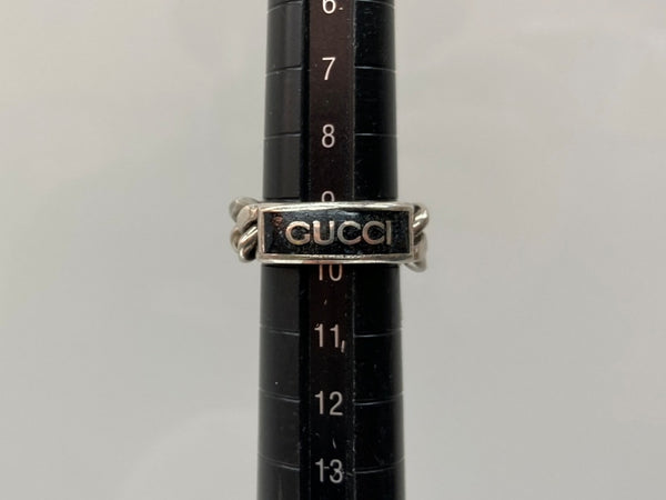 グッチ GUCCI CHAIN RING チェーン リング ロゴプレート 指輪 925 銀 メンズジュエリー 指輪・リング ロゴ シルバー 104A-79