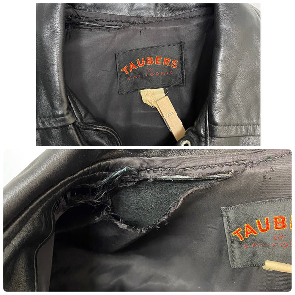 【曜日割引対象外】 ヴィンテージ vintage 70's Taubers レザープルオーバーシャツ ジャケット ブラック 38サイズ 201MT-4460 VB