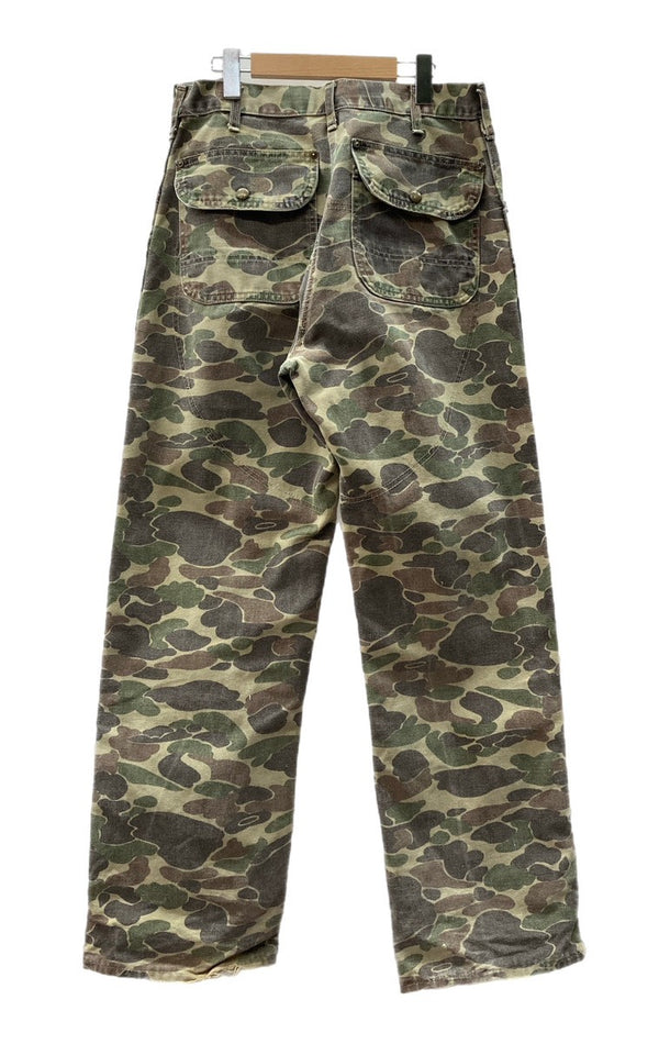 カーハート Carhartt 80s 80年代 ダブルニー ダック ワークパンツ カモ柄 USA製 フェード  カモフラージュ・迷彩 ボトムスその他 カーキ 34×32 104MB-359