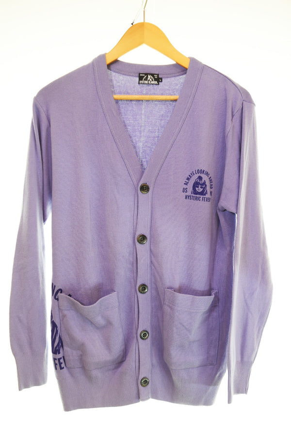 ヒステリックグラマー HYSTERIC GLAMOUR HYS FORCE pt Vネック カーディガン 02192CD01 カーディガン パープル Lサイズ 103MT-3113