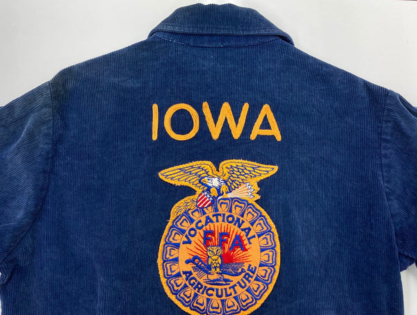 ヴィンテージ vintage 70s 70年代 FFA NATIONAL IOWA ファーマーズジャケット コーデュロイ TALON ZIP Lot100 サイズ 38 ジャケット 刺繍 ネイビー 104MT-1854